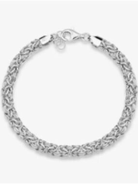 Miabella Made in Italy Sterling Silver Byzantine Bracelet 6mm